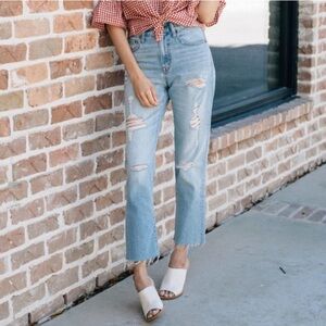 Madewell Perfect Vintage Jean Light Wash Destroyed 28